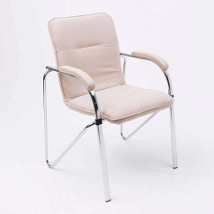 Стул "SAMBA AKS-1" арт. G000.091, ткань VELUTTO 07 светло-бежевый, мягкие подлокотники