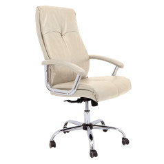 Кресло поворотное MARSEL, CHROME, ECO, (кремовый)