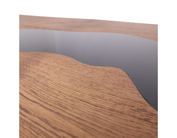 Стол БАЗАЛЬТ, 140*80*75, дуб мореный/черный (ПрС Ст Дуб (03) СЕ-80)