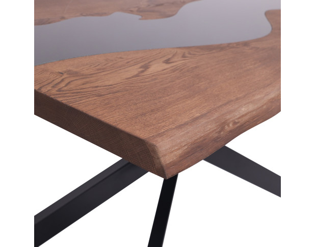 Стол БАЗАЛЬТ, 140*80*75, дуб мореный/черный (ПрС Ст Дуб (03) СЕ-80)