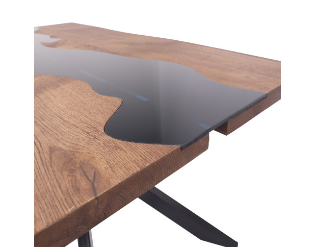 Стол БАЗАЛЬТ, 140*80*75, дуб мореный/черный (ПрС Ст Дуб (03) СЕ-80)