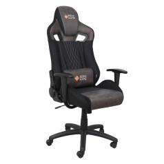 Кресло поворотное ROYAL, велюр/замша, серый+черный