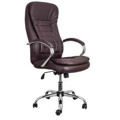 Кресло поворотное RICHARD, NEW, CROME (коричневый)