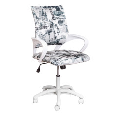 Кресло поворотное RICCI, WHITE Kids (серый, кругосветное путешествие)