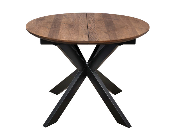 Стол РАУНД раздвижной, d100(140)*75, дуб мореный/черный (ПрР-4 DSW (02) КСЕ/Р-80)