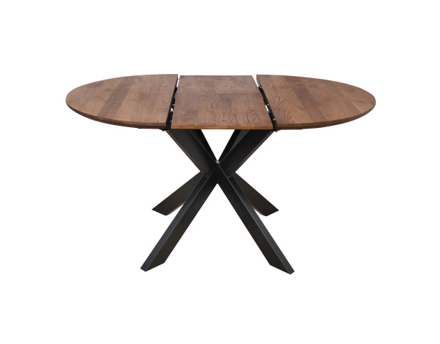 Стол РАУНД раздвижной, d100(140)*75, дуб мореный/черный (ПрР-4 DSW (02) КСЕ/Р-80)