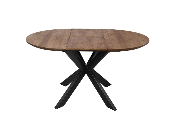 Стол РАУНД раздвижной, d100(140)*75, дуб мореный/черный (ПрР-4 DSW (02) КСЕ/Р-80)