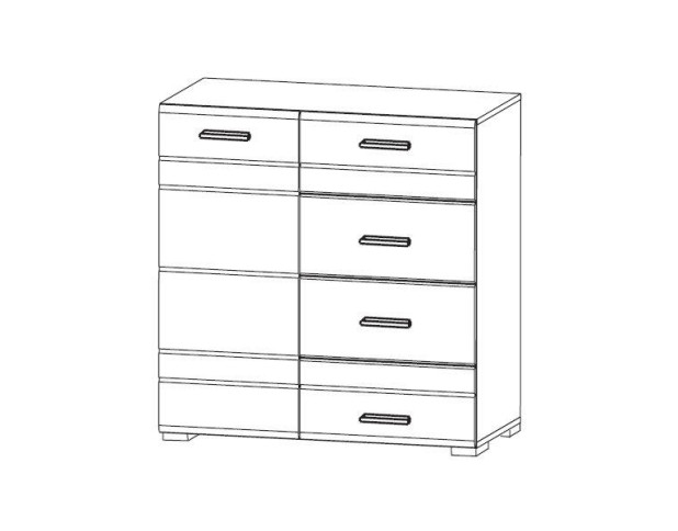 Комод ВУШЕР KOM 1D4S L/P нимфеа альба/ белый глянец