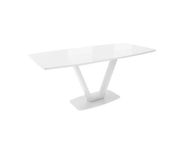 Стол Лотус раздвижной со стеклом, 1300(1700)*750*800, Белый/Белый