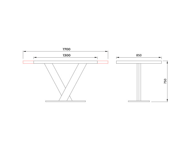 Стол Лотус раздвижной со стеклом, 1300(1700)*750*800, Белый/Белый