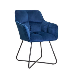 Стул FLORIDA, (синий велюр/черный)