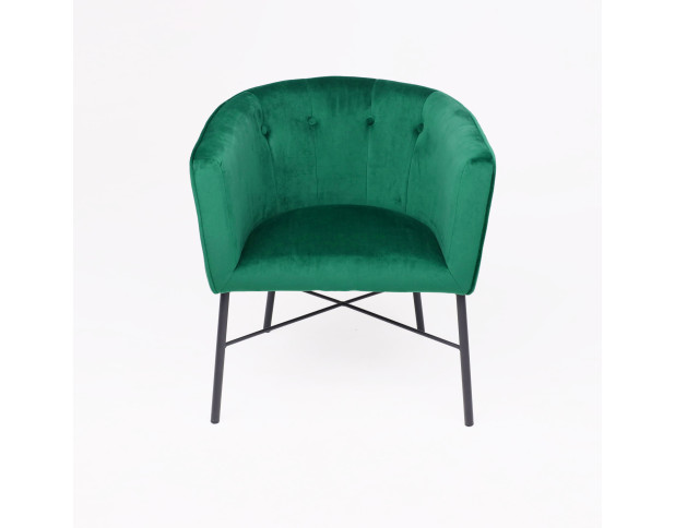Кресло ALMOND, велюр, зеленый/черный