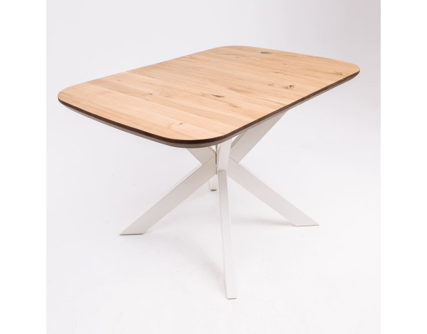 Стол ВЕЙВ раздвижной, 120(160)*80*75, дуб натуральный/белый (ПрР-3 DSW (02) КСЕ/Р-80)