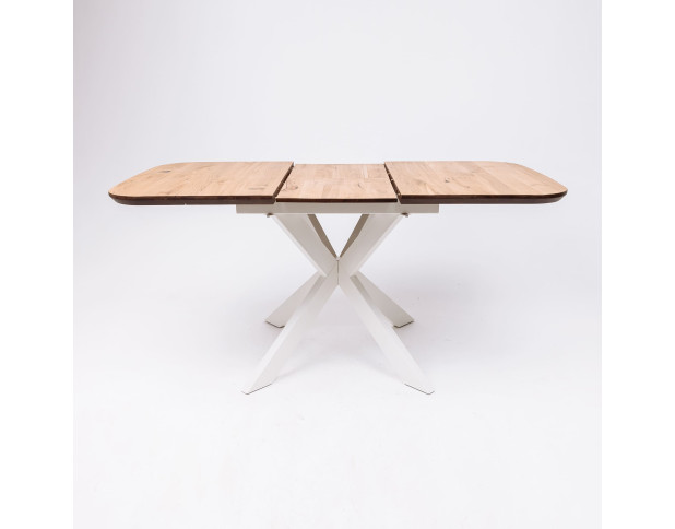 Стол ВЕЙВ раздвижной, 120(160)*80*75, дуб натуральный/белый (ПрР-3 DSW (02) КСЕ/Р-80)