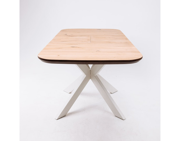 Стол ВЕЙВ раздвижной, 120(160)*80*75, дуб натуральный/белый (ПрР-3 DSW (02) КСЕ/Р-80)