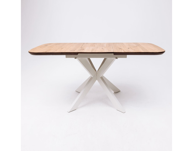 Стол ВЕЙВ раздвижной, 120(160)*80*75, дуб натуральный/белый (ПрР-3 DSW (02) КСЕ/Р-80)