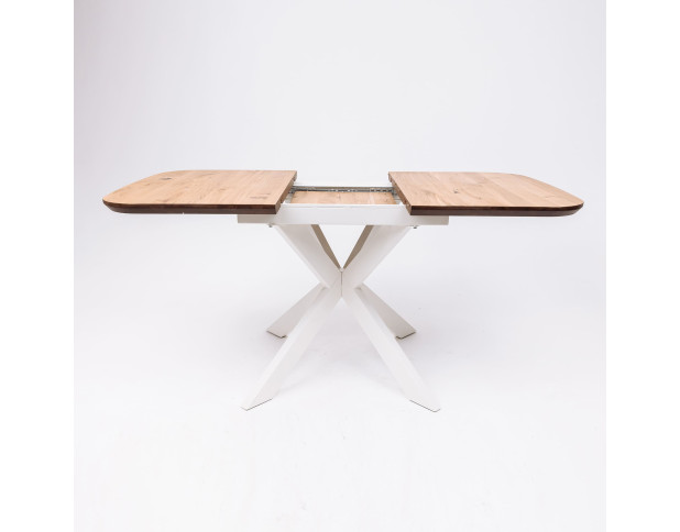 Стол ВЕЙВ раздвижной, 120(160)*80*75, дуб натуральный/белый (ПрР-3 DSW (02) КСЕ/Р-80)