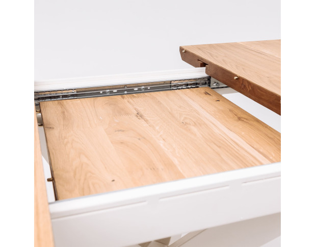 Стол ВЕЙВ раздвижной, 120(160)*80*75, дуб натуральный/белый (ПрР-3 DSW (02) КСЕ/Р-80)