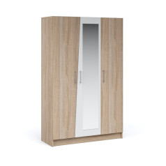 Распашной шкаф Антария 3дв с зеркалами Сонома/белый