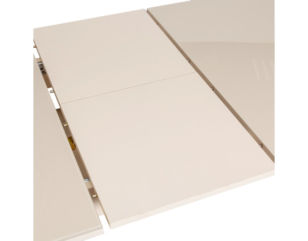 Стол ВИНЕР Mini раздвижной со стеклом, 94(126)*64*75, Кремовый/Кремовый