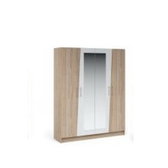 Распашной шкаф Антария 4дв. с зеркалами Сонома/белый