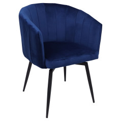 Кресло MELON, поворотное, синий велюр/черный