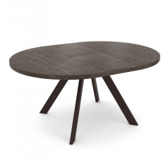 Стол Oliver раздвижной, D120(160)*750, Камень Пьетра Гриджиа/Антрацит