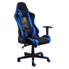 Кресло поворотное OPTIMUS, ткань/сетка, черный+синий