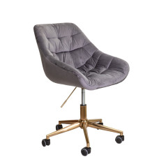Стул BALI, поворотный, (темно-серый велюр/золото)