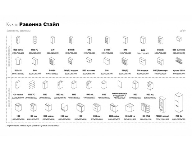 Модульная кухня Равенна Стайл