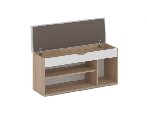 Тумба для обуви Аризона с нишей Дуб сонома/белый (вайт)