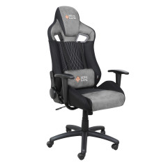 Кресло поворотное ROYAL, велюр/замша, светло-серый+черный