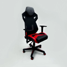 Кресло поворотное DYNAMIT, экокожа/ткань-сетка, черный+красный