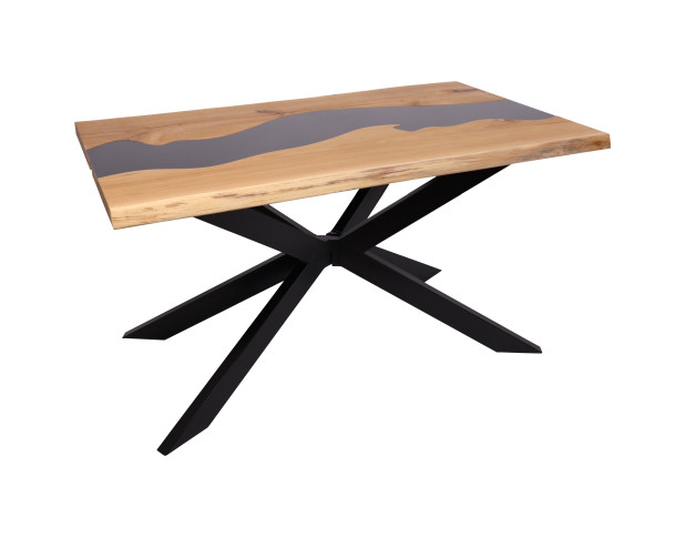 Стол БАЗАЛЬТ, 140*80*75, дуб натуральный/черный (ПрС Ст Дуб (03) СЕ-80)