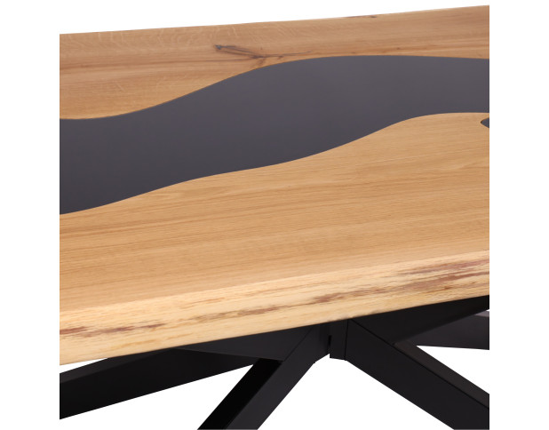 Стол БАЗАЛЬТ, 140*80*75, дуб натуральный/черный (ПрС Ст Дуб (03) СЕ-80)
