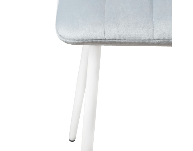 Стул SOLAR, серо-голубой велюр/белый