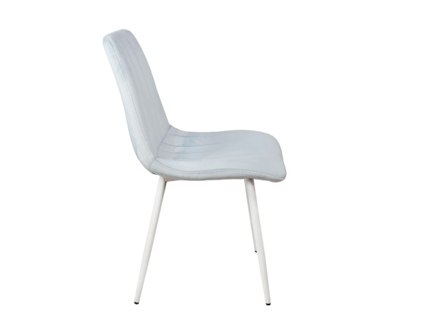 Стул SOLAR, серо-голубой велюр/белый