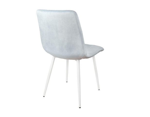 Стул SOLAR, серо-голубой велюр/белый