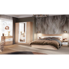 Спальный гарнитур Антария Сонома/белый с 4-х дв. шкафом