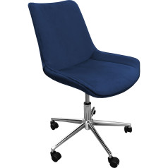 Стул LUMIER, поворотный, сапфир велюр/хром