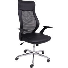 Кресло поворотное NEAPOLE, CHROME, ECO-(черный)