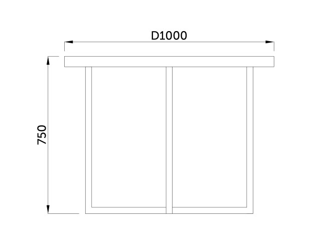 Стол Орлеан  (Л), Дуб Белый Крафт \ опора белый муар, D1000*750