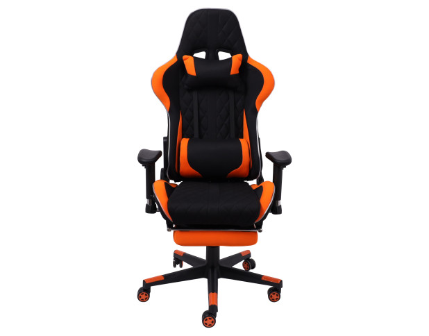 Кресло поворотное AXEL, ткань, черный+оранжевый