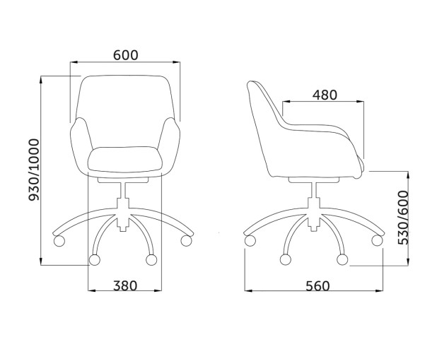 Кресло поворотное GRASSO, ткань/светло-коричневый