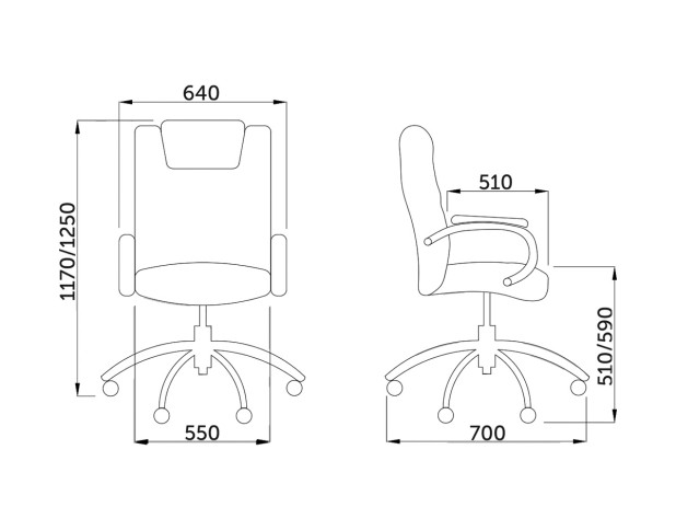 Кресло поворотное PARADIS, ткань/серый