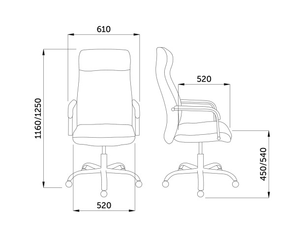 Кресло поворотное PILOT B, ECO, черный