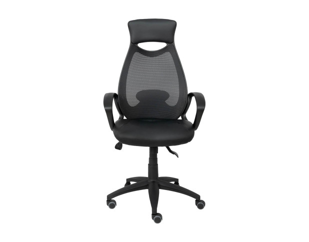 Кресло поворотное POLARIS, сетка/экокожа, черный