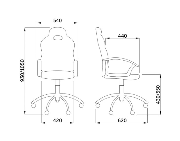 Кресло поворотное RACE, желтый+черный