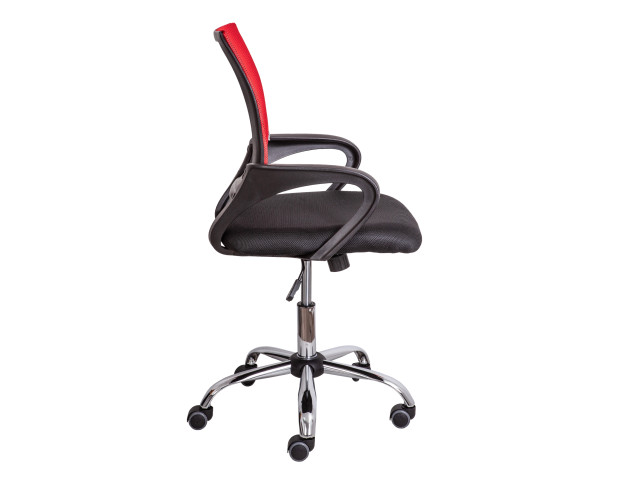 Кресло поворотное RICCI, CHROME (красный+черный)