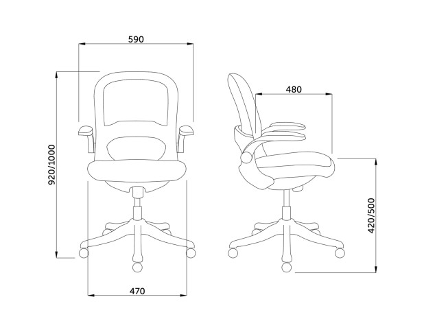 Кресло поворотное SCALLY, черный